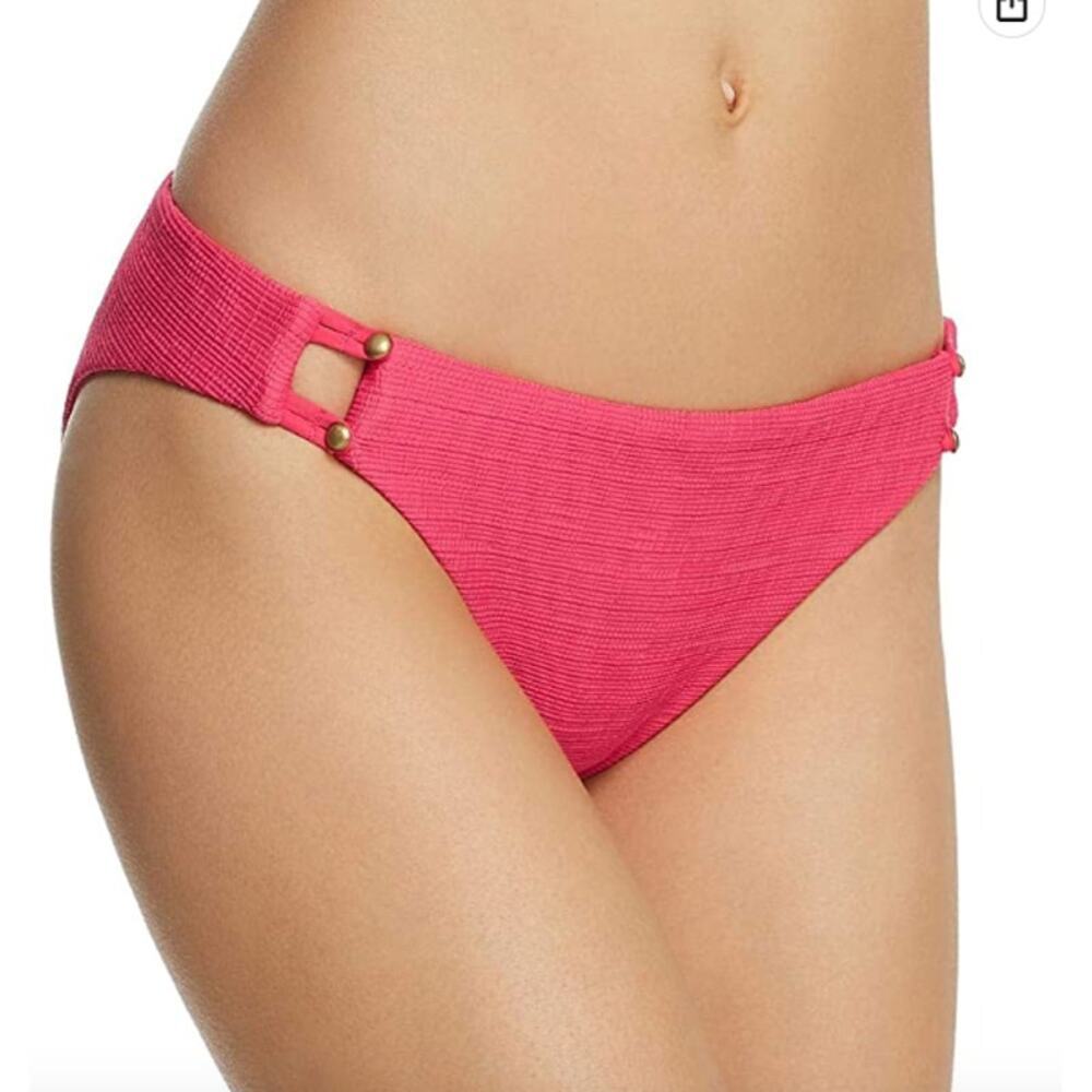 Nanette Lepore Women's Standard Hipster Bikini Pink Swimsuit Bottom Size 14 NWT